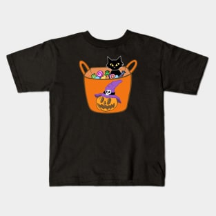 Halloween Trick or Treat! Black Cat Kids T-Shirt